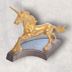 Carver E. Tripp Unicorn Pewter Sculpture Gold Leaf Metropolitan Guild 4844B